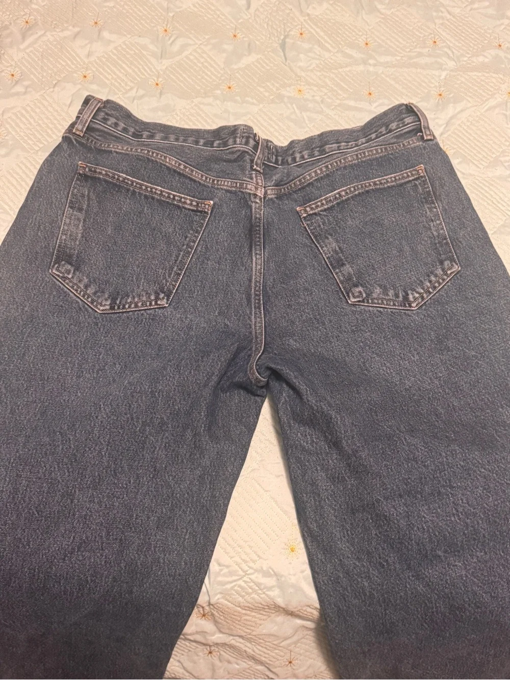Agolde High-Rise Dark Blue Vintage Wash Barrel Jeans